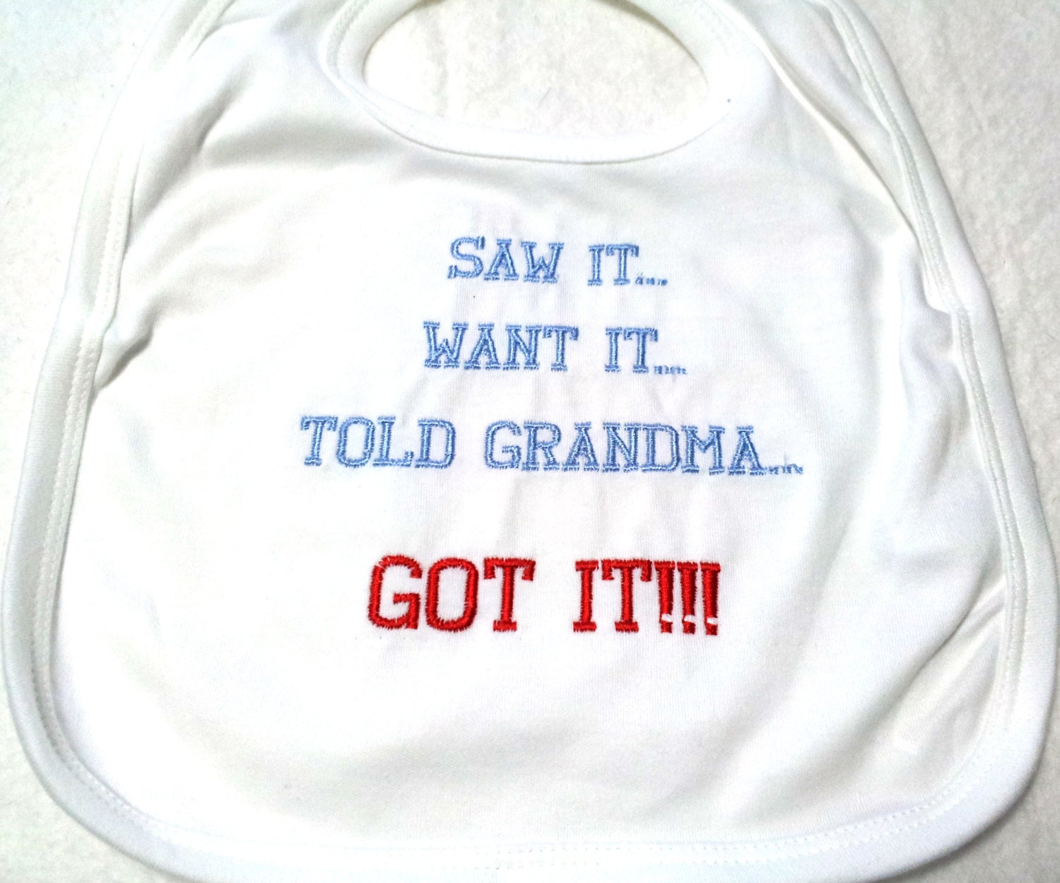 Embroidered Baby Bib Boy or Girl Made to Order