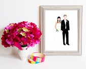 Though Very Humble : Custom Lovebirds Side by Side 8x10 Portrait Illustration