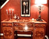 Bookmatched Burl Walnut Buffet Sideboard