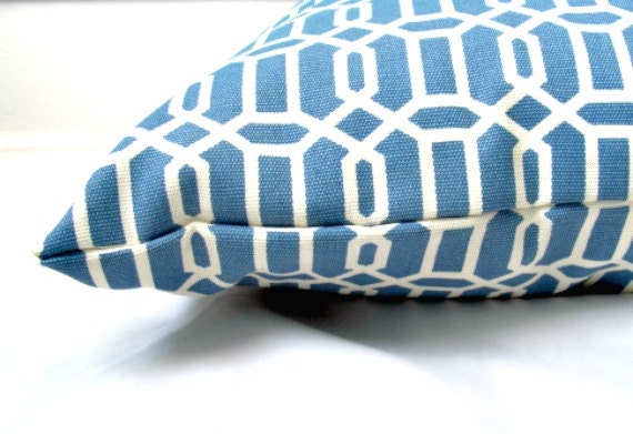 Small Dog Bed Pillow, Blue, White