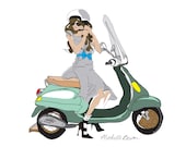 Vespa Illustration Print
