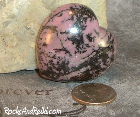 Heal Anxiety & Sooth Your Heart Chakra - Rhodonite Heart Gemstone - Reiki Infused Crystal - Chakra Healer - 3836