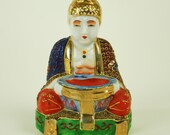 Hand-painted Ceramic Buddha Incense Burner - Made in Occupied Japan