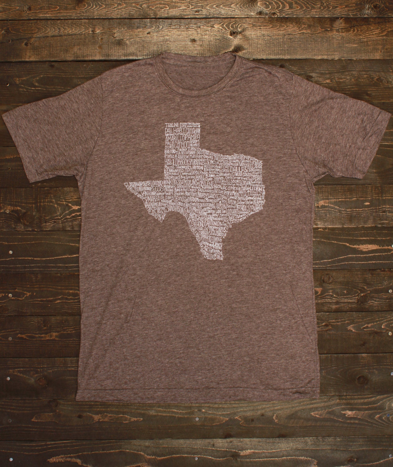 Texas City T-shirt  -   "I've Been Everywhere" - Brown Heather Blend