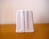 White Art Deco Salt and Pepper Shakers