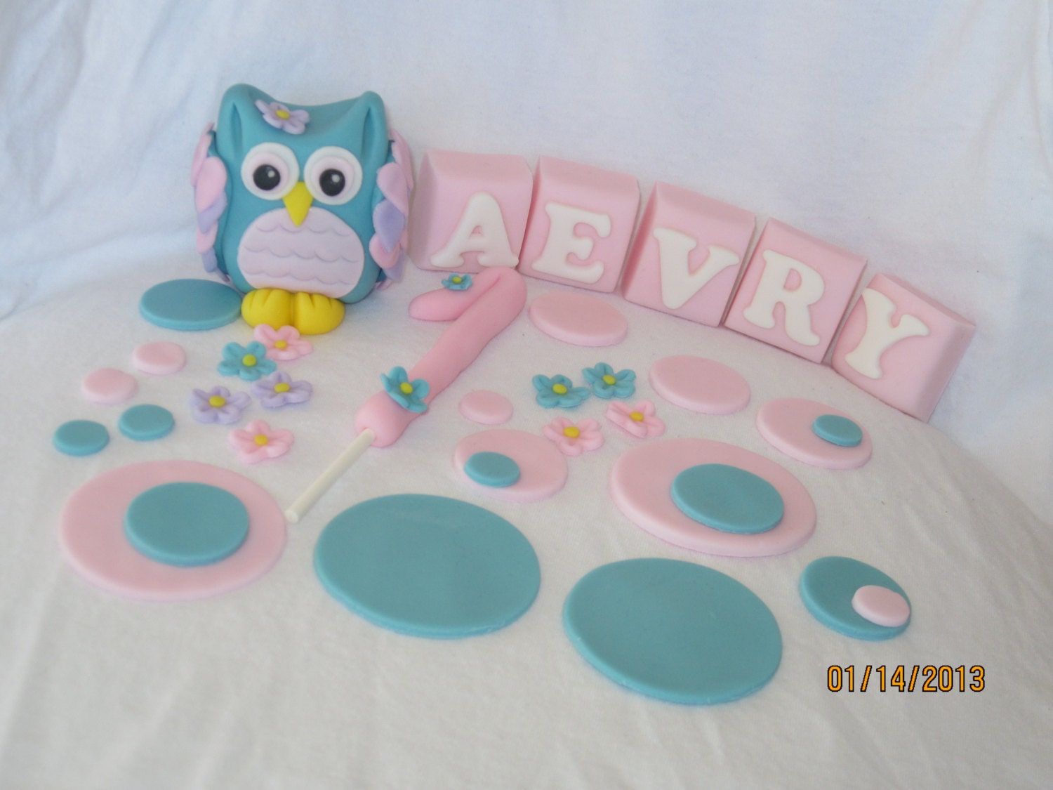 Fondant Owl Birthday Set