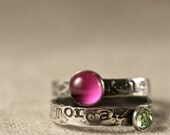 NEW ITEM 3 mm wide stacking ring with birthstone