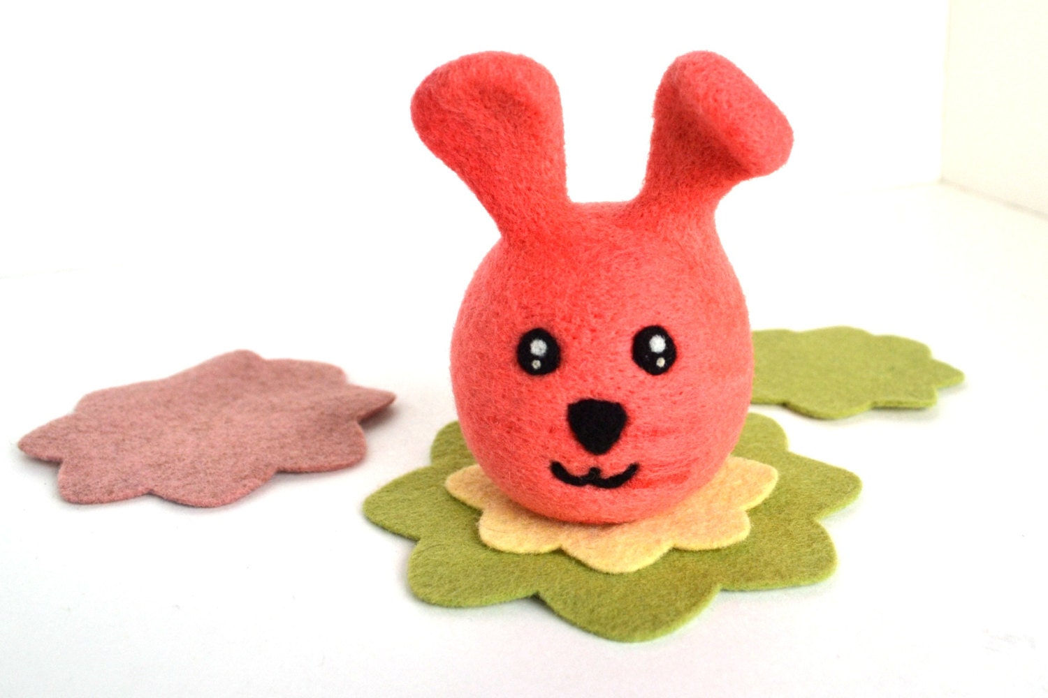 Needle Felted Round Bunny-Natural Toy