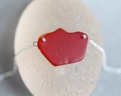 Red Sea Glass & Sterling Silver Necklace