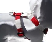 Small red and white dog harness...Copa cabana collection...