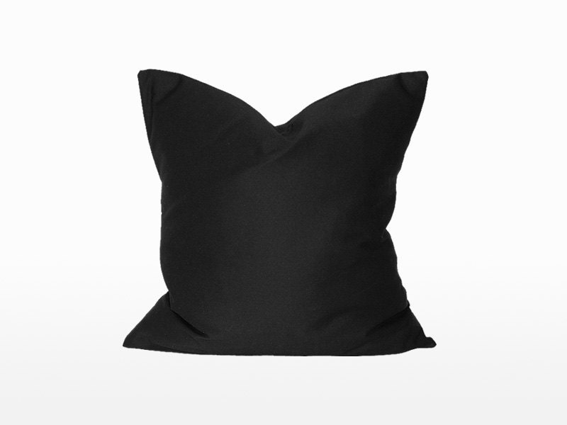 16" x 16" Decorative Throw Pillow / Accent Cushion Cover (Indoor) (Light-Weight Black Solid)