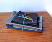 Fabric Scrap Bundle, Scrap Pack, Earth Tones, Solid Colors, Black, Navy Blue, Green, Grey, Brown, 10 oz