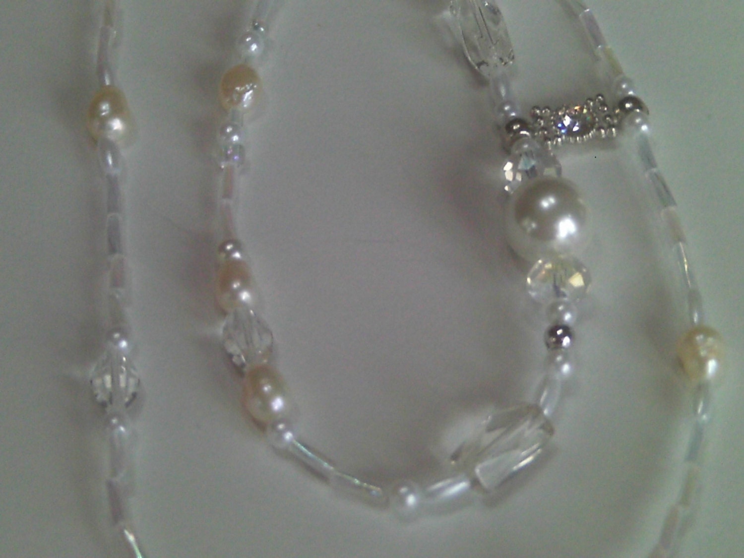 Ivory and White Spring Bride Double Necklace, Affordable One of a Kind Bridal or Spring Prom Jewelry, Spring Jewelry Sale