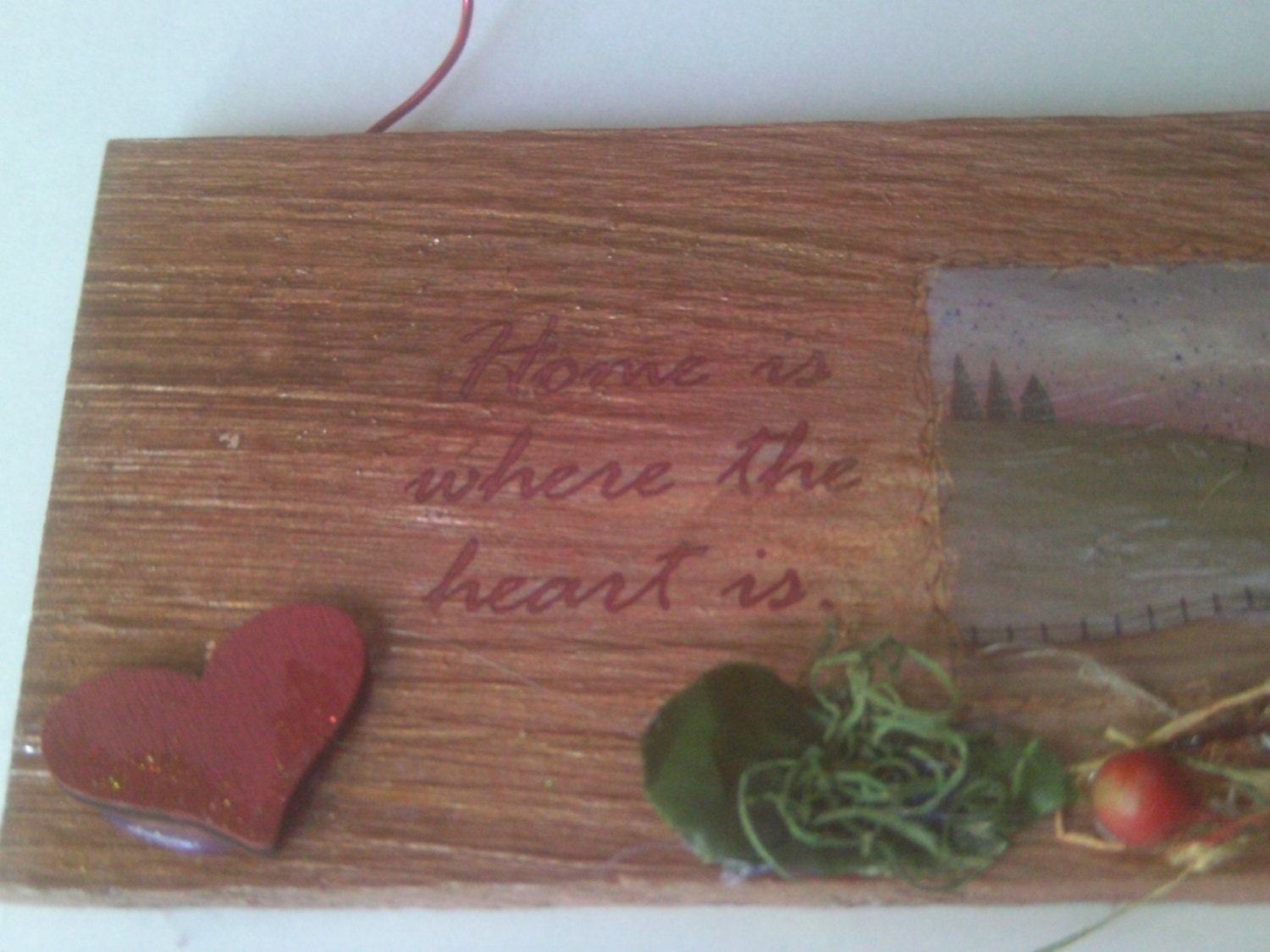 Wooden Wall or Door Decor, Home is Where the Heart Is, Country/Shabby Chic Decor, Wooden Home Decor and Gifts