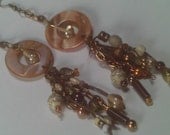 Long Beachy, Boho Chic Drop Earrings, Beachy Chic Long Casual Corded, Beaded Earrings, Matching Jewelry