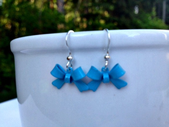 Baby Blue Bow Earrings