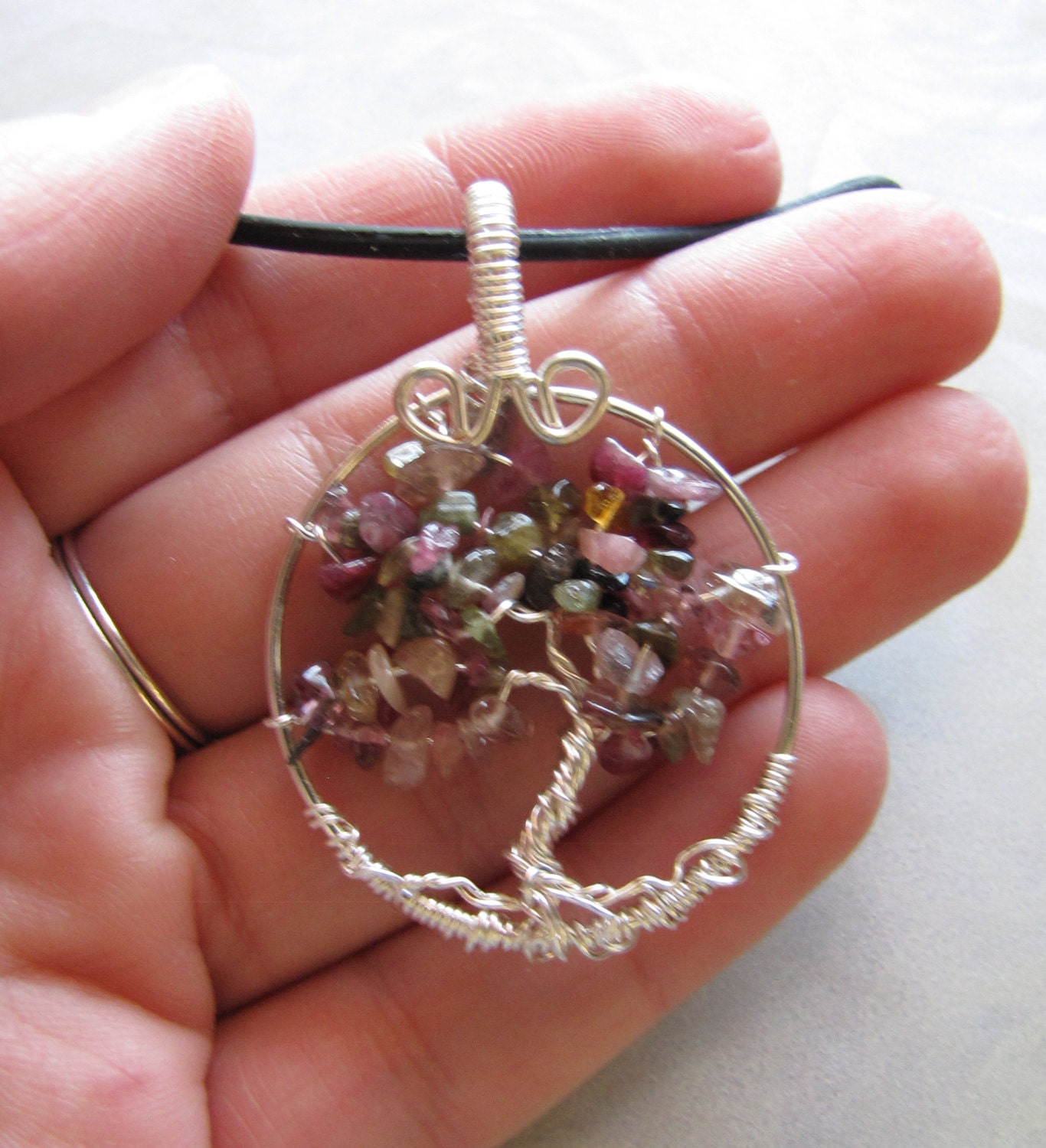 Tree of Life Pendant Tourmaline October Birthstone