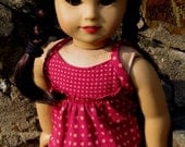 american girl doll top: cerise