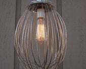 Industrial Pendant Light Upcycled Whisk