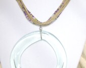 Wine Bottle Statement Necklace Wine Gifts Green Eco Gifts Boho Fashion OOAK