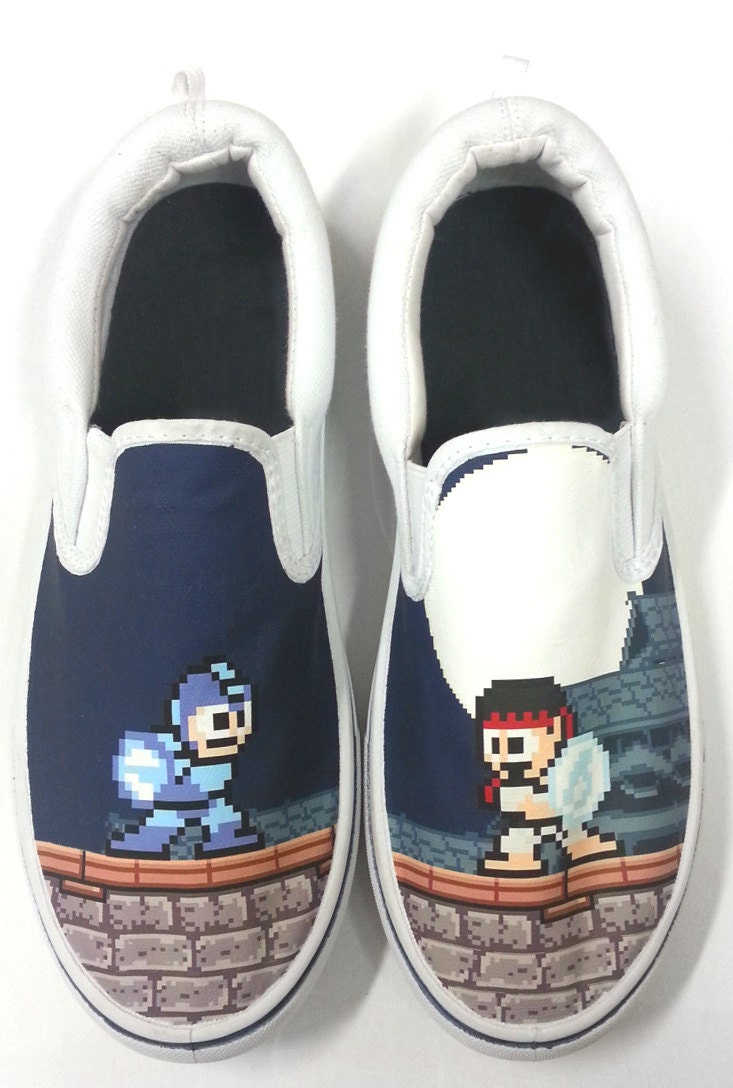 Custom Megaman vs Street Fighter Shoes
