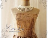 The Dressmaker Dress Vintage Inspired Brown Dress Vintage French Dress Strapless Dress Once Upon a Time -Size S-