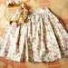 Floral Skirt Vintage Inspired Shabby Chic Skirt Blue with Pink Flower Sweet Skirt -Size S-M-