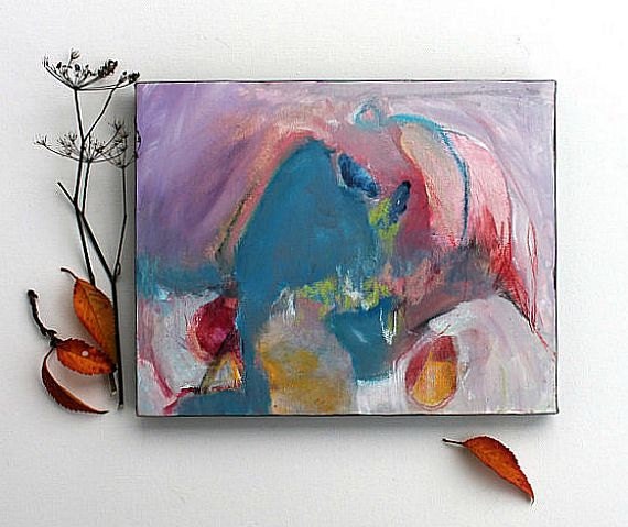 Urban Abstract Painting Modern Art Small "I Waited and Waited for You"
