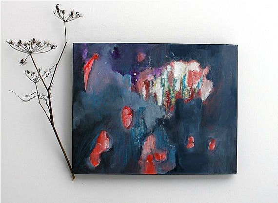 Abstract Painting Small Canvas Modern Art "Feeling on the Outside"