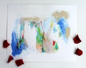 Abstract Expressionist Original Painting Acrylics on Paper "An Enticing Idea"