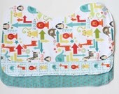 Burp Cloths, Contoured, Set of 3 - Cute Zoo White