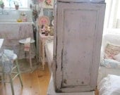 Vintage chippy painted pink   cabinet cupboard cottage chic shabby chic prairie