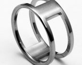 Titanium Ring with Flat Profile and Two Large Slits on Opposite Sides "iTi"