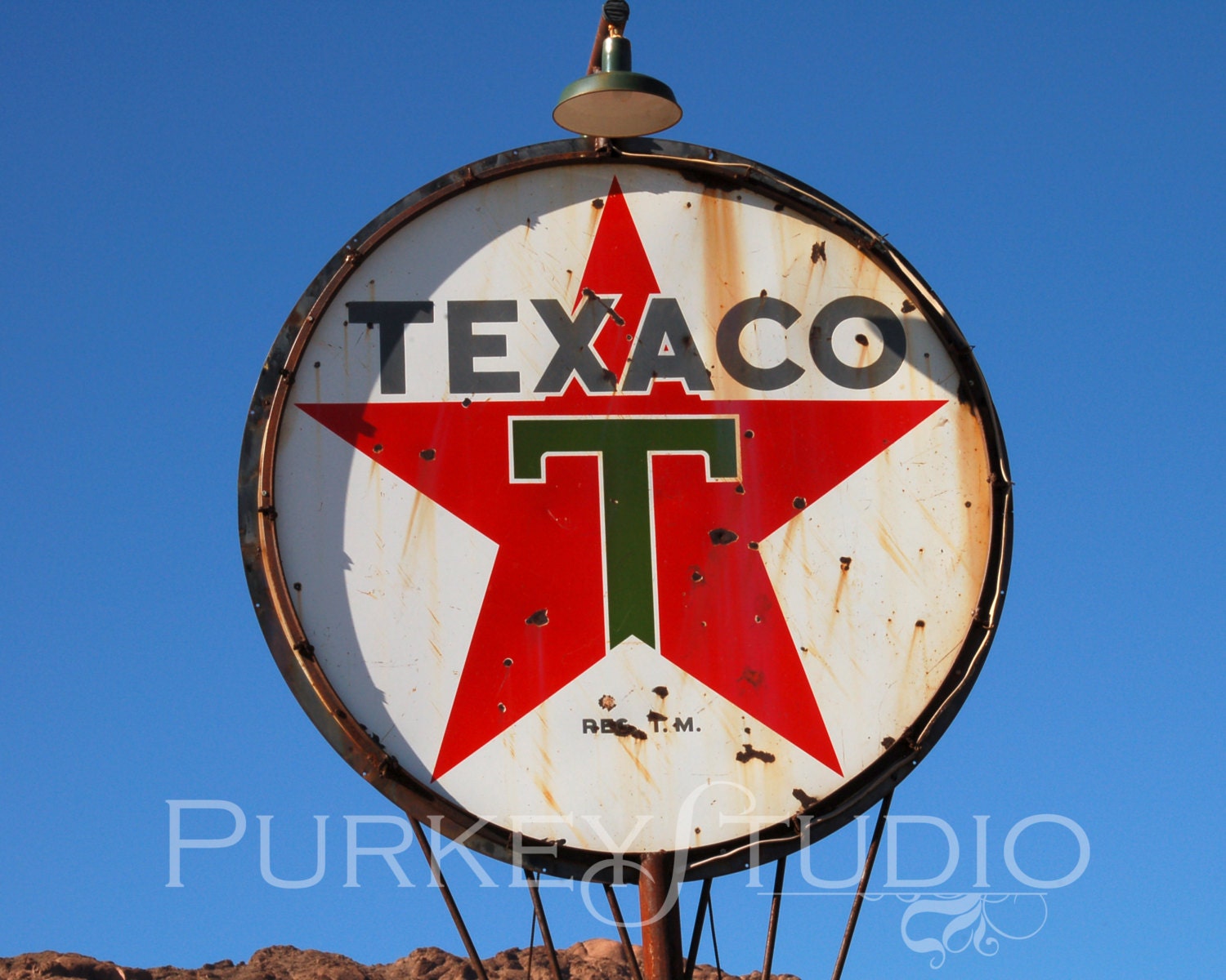 1936 Vintage Texaco sign, round texaco sign photograph wall art for home decor