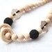 Black flower nursing rings necklace. Girls crochet necklace. Mammy and baby teething necklace.