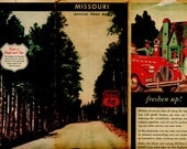 Vintage Phillips 66 Missouri Road Map 1940s Travel Gas Station