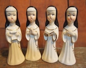 Four Singing Nuns Porcelain Figurines Numbered 1308