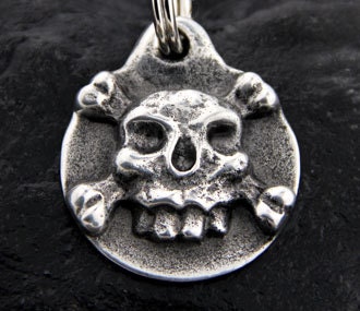 Pet Tag Skull Dog Tags ID Collar Tag Custom Personalized Hand Stamped Pewter