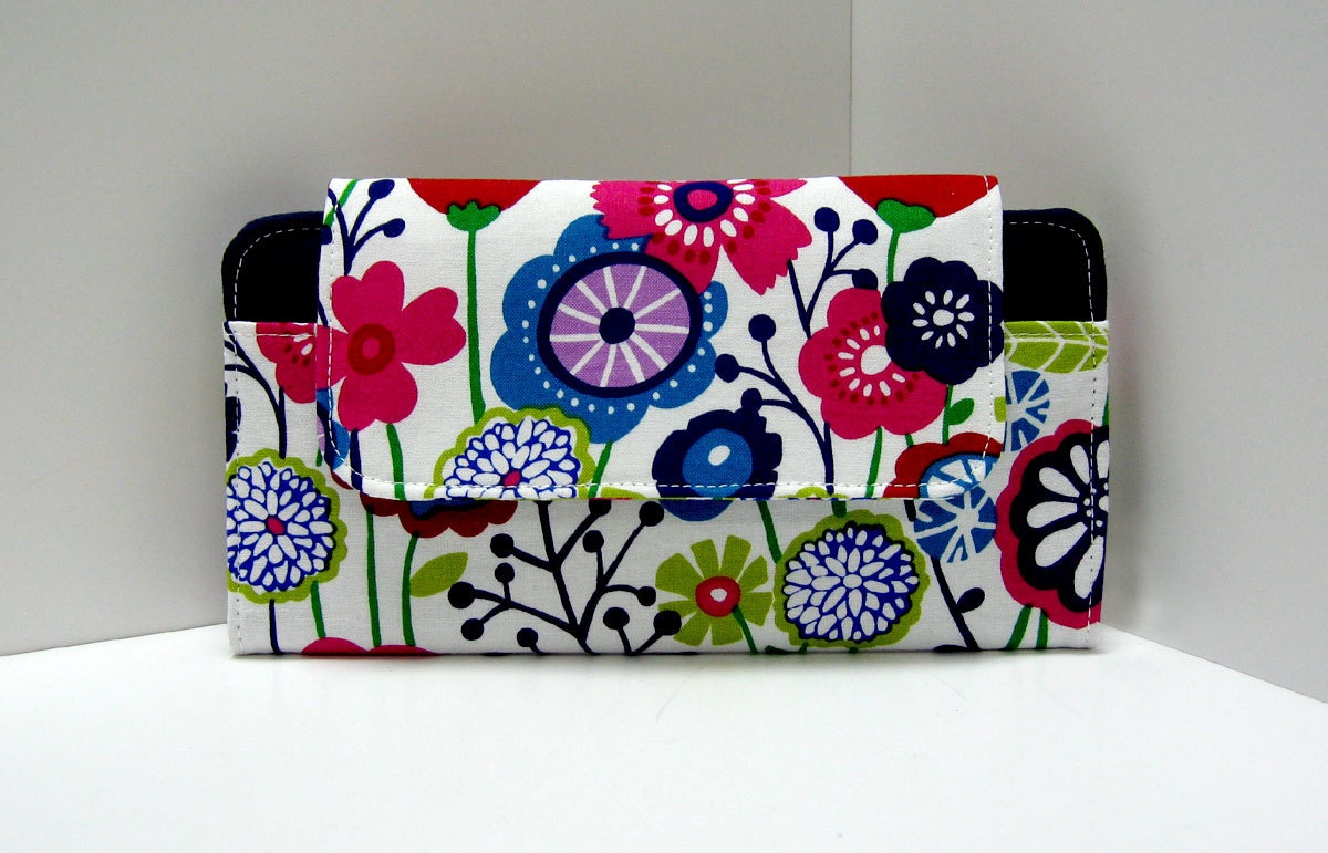iPhone Wallet Clutch with Jewel Tone Floral Print