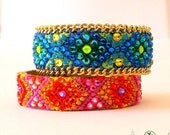 Swarovski Friendship Bracelet - Gold chain - Sterling Silver Charms- Bohemian Hippie Gypsy Bracelet