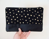 Gold Polka Dots Zip Clutch Bridesmaid Clutch