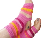 Hand Knit Yoga Socks - Pilates Socks - PiYo Socks - Dance Socks - Pedicure Socks Flip-flop Socks - Fun - Whimsical - Unique Original Design