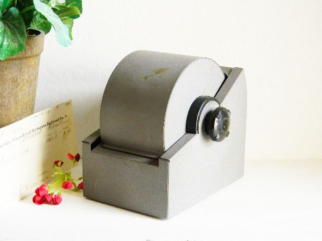 Cool Vintage Rolodex File Desk Organizer Office Industrial - RETRO Midcentury Mad Men - Grey Rotary Zephyr -1940's-50's
