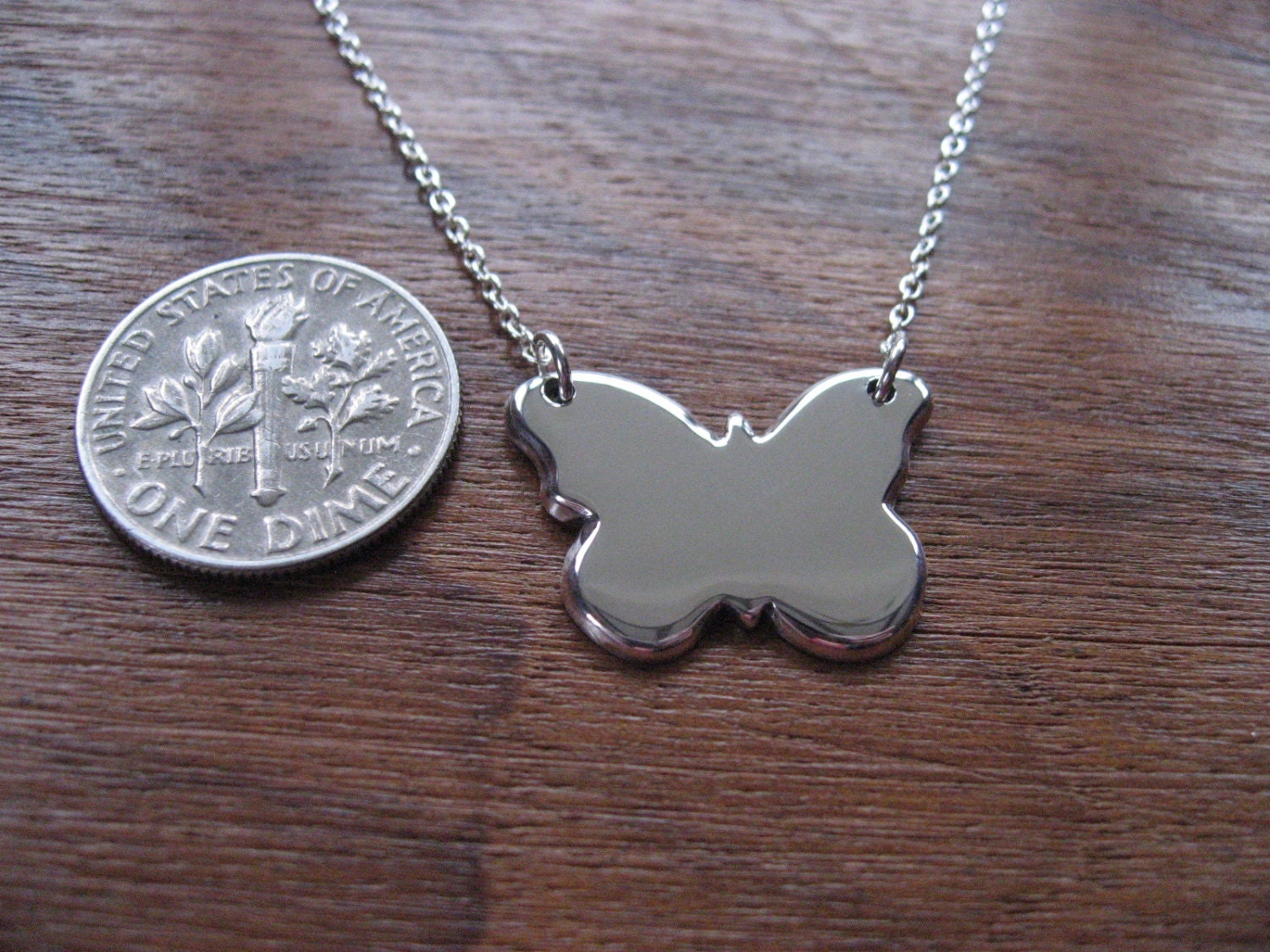 Silver Butterfly Pendant Necklace