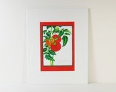Summer Garden Art TOMATOES Fine Art Print Red Home Décor Vegetable Art Kitchen Country Collage 8x10