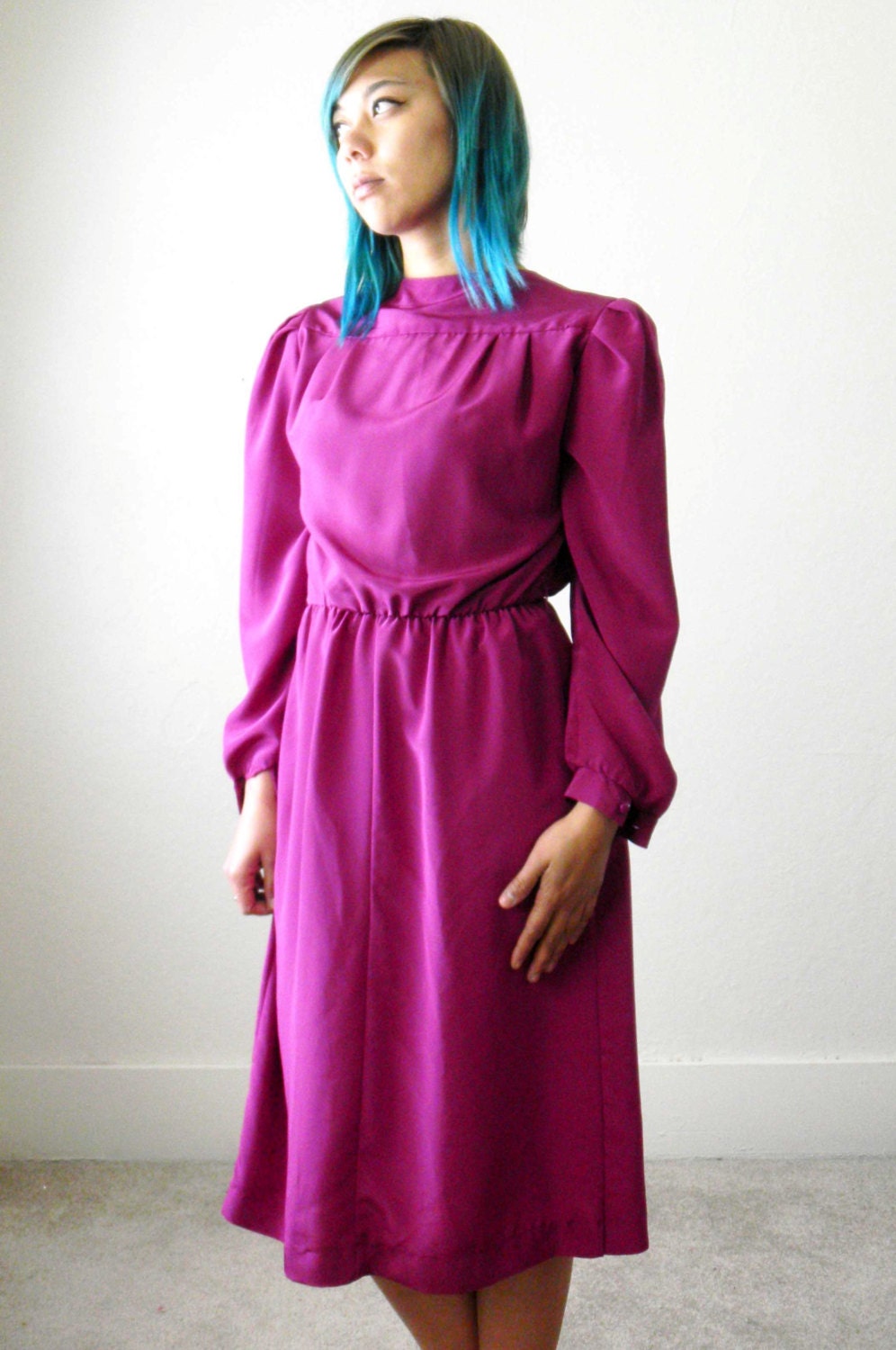Vintage 80's Magenta Dress Size Small