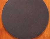 12 inch Mission Leather and Felt Lamp or Art Pottery Pad or Doily DARK BROWN  Med.Wt.