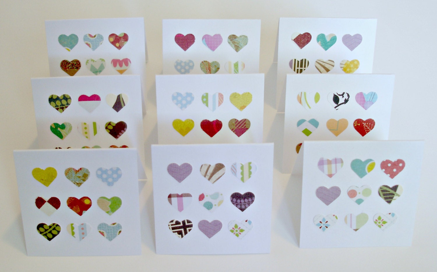Lots of love mini handmade cards 2x2 mini note cards Lunchbox notes Gift notes Set of 10