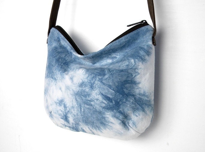 Indigo Dyed Medium Cross Body Bag