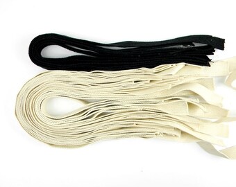 Cotton Webbing Lot Unbleach Black Cotton 1 inch Webbing over 16 yards